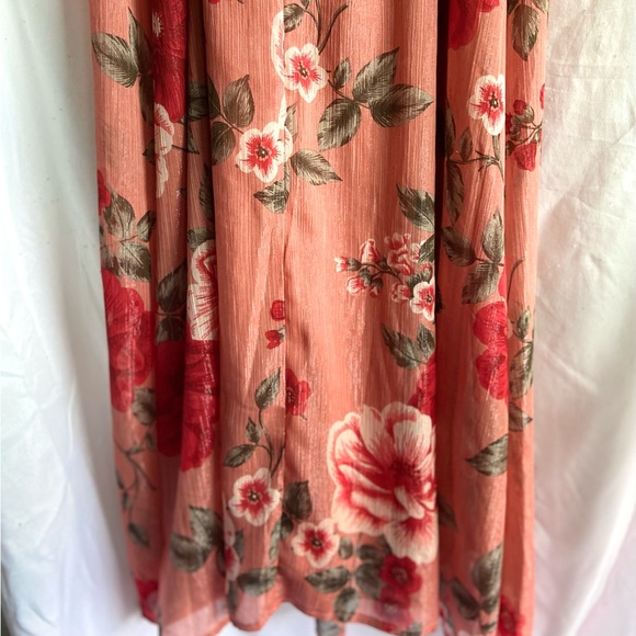 Crystal Doll red floral print maxi dress  SZ  9 - Picture 5 of 11